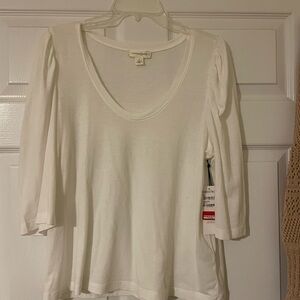 Nordstrom Women's Cream Long Sleeve Top